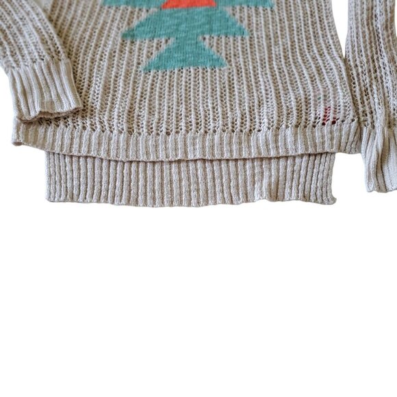 Ya Los Angeles Open Weave Aztez Southwestern Long Sleeve Sweater Medium - Picture 8 of 12